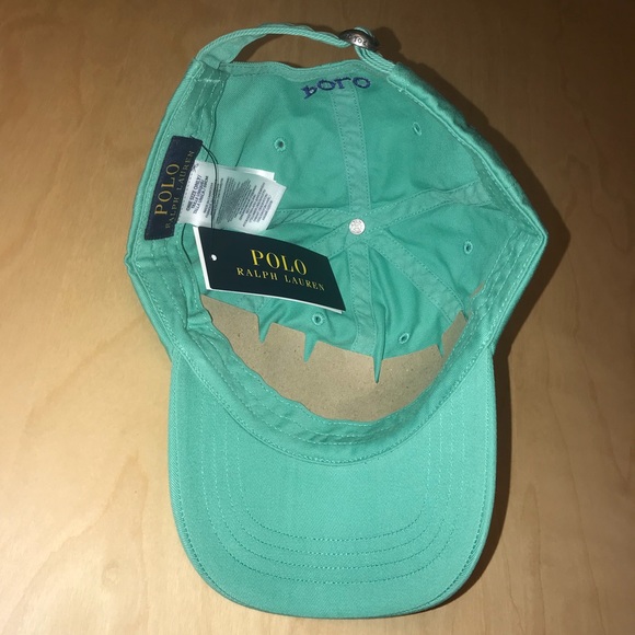 NEW Men’s POLO RALPH LAUREN Cotton Green Blue Hat - Picture 7 of 8